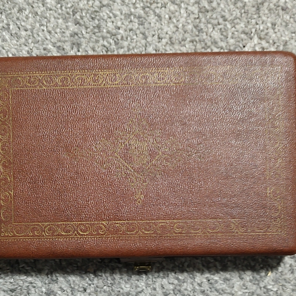 Vintage Brown Leather Jewelry Box